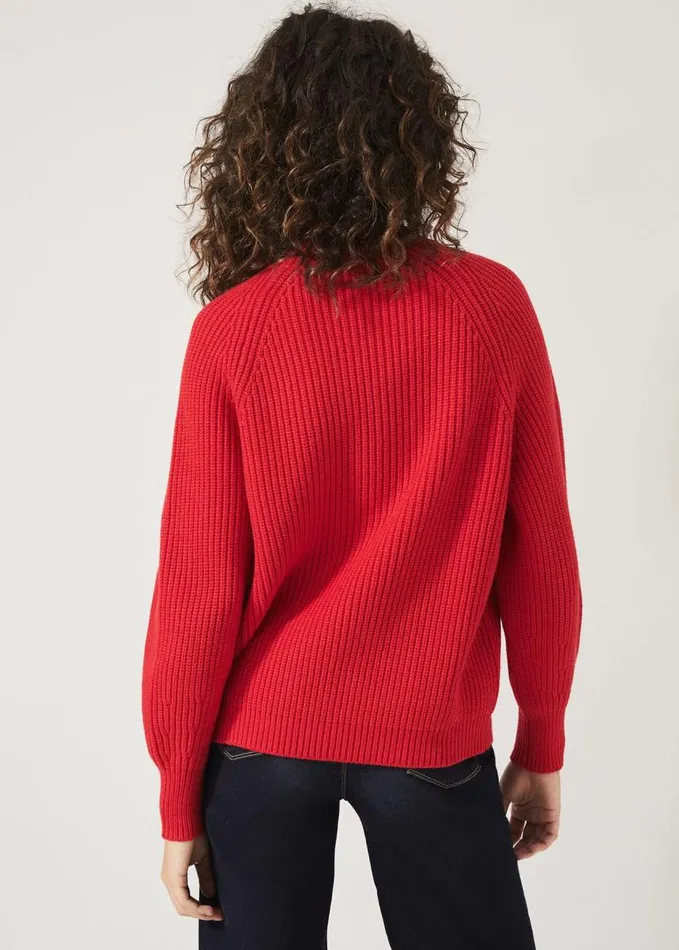 Phase Eight Yaretzi Ribbed Jumper Red Women Knitwear