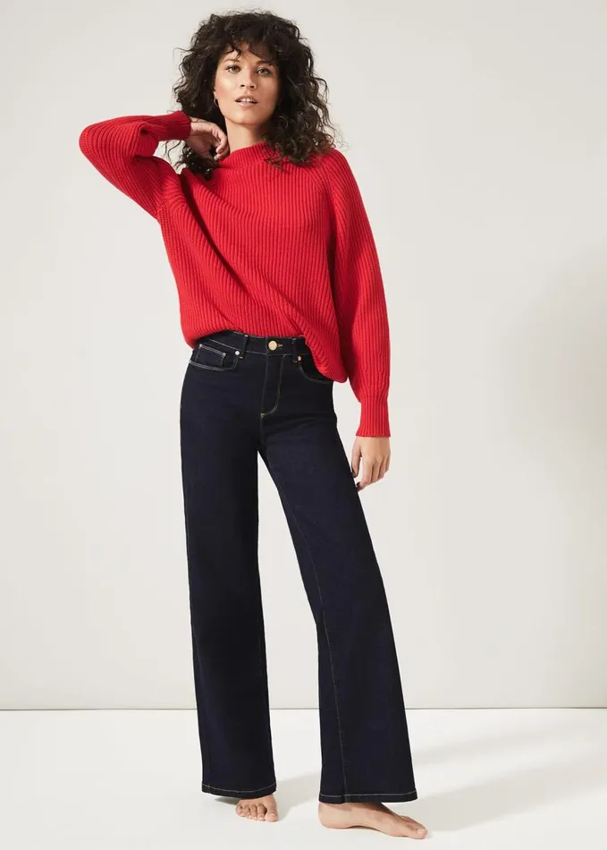 Phase Eight Yaretzi Ribbed Jumper Red Women Knitwear