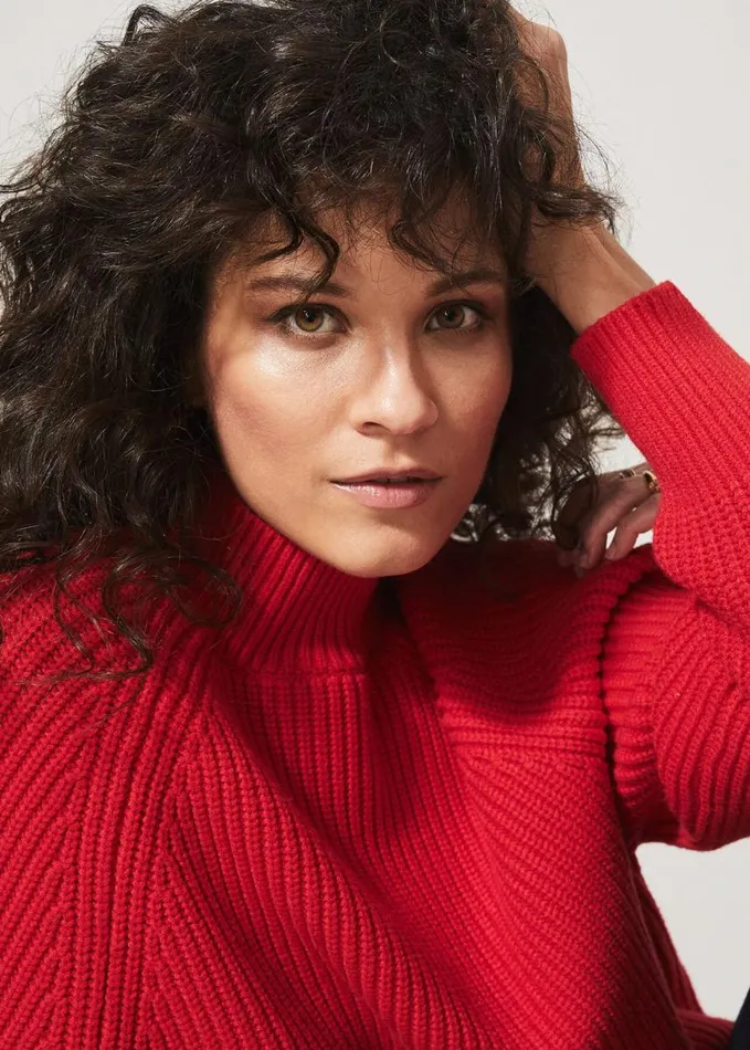 Phase Eight Yaretzi Ribbed Jumper Red Women Knitwear
