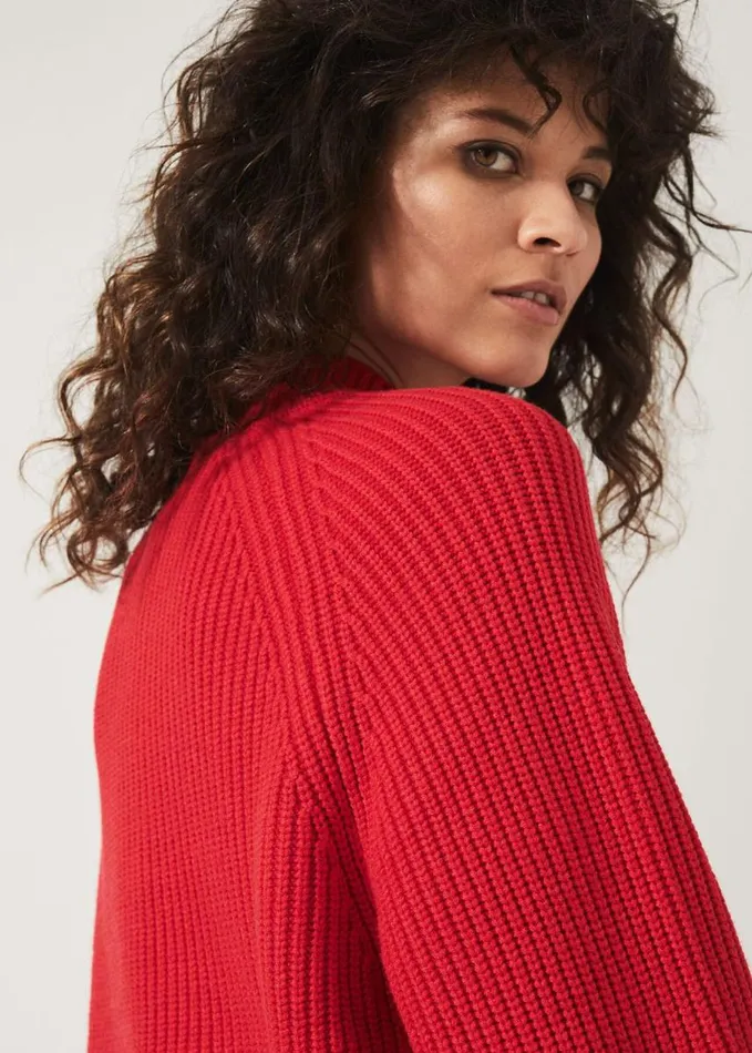 Phase Eight Yaretzi Ribbed Jumper Red Women Knitwear