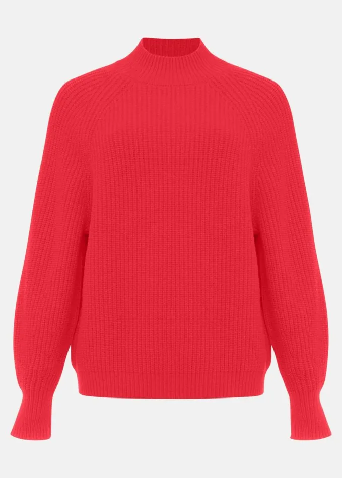 Phase Eight Yaretzi Ribbed Jumper Red Women Knitwear