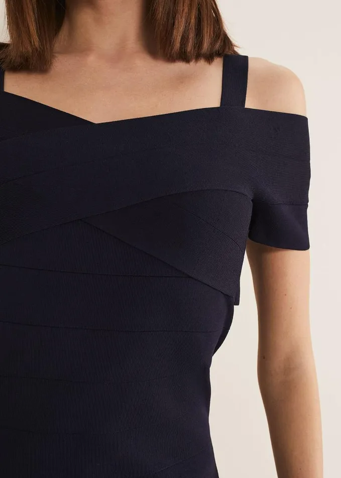 Phase Eight Zella Knitted Bandage Dress Navy Women Dresses