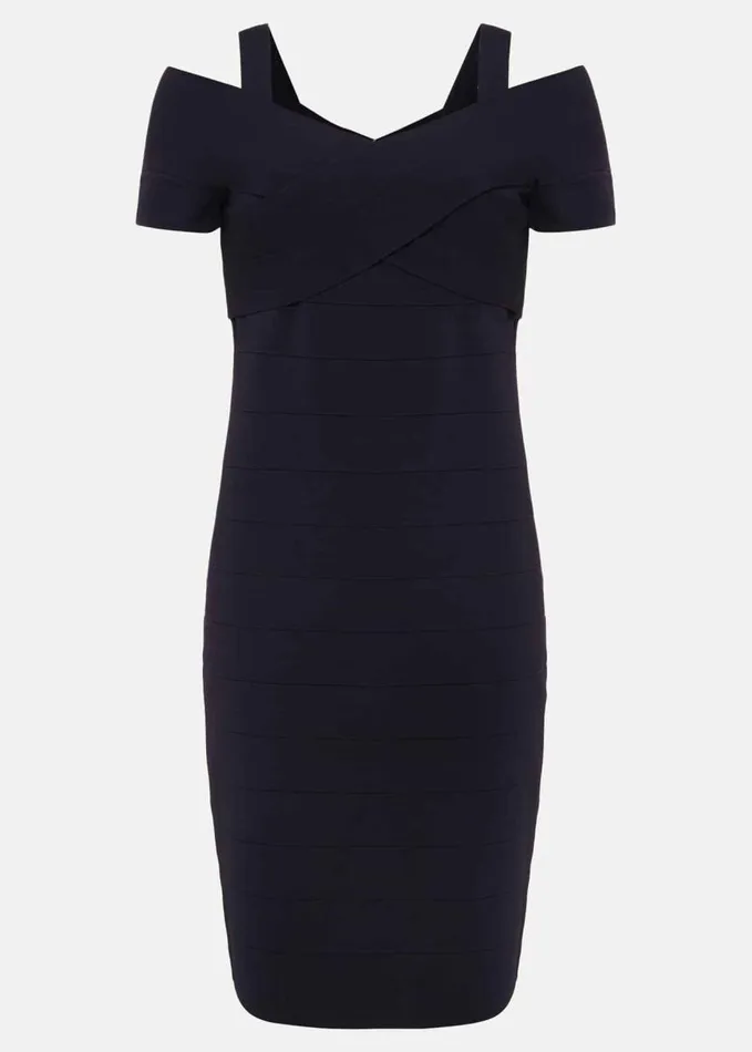Phase Eight Zella Knitted Bandage Dress Navy Women Dresses