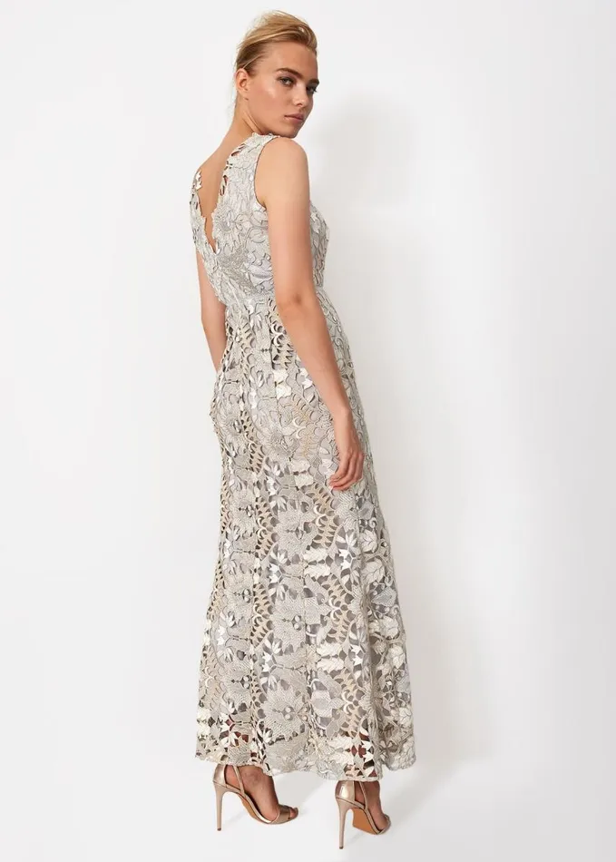 Phase Eight Zoey Lace Maxi Dress Smoke Women Dresses