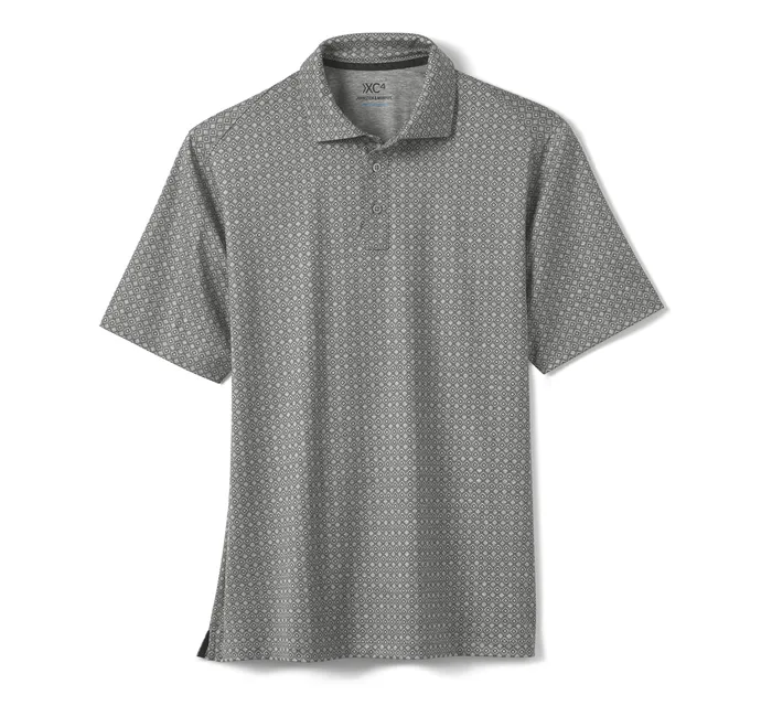 Polos and Tees XC4 Performance Print Polos Cool Degree Gray Diamonds 8211 Johnston and Murphy Men