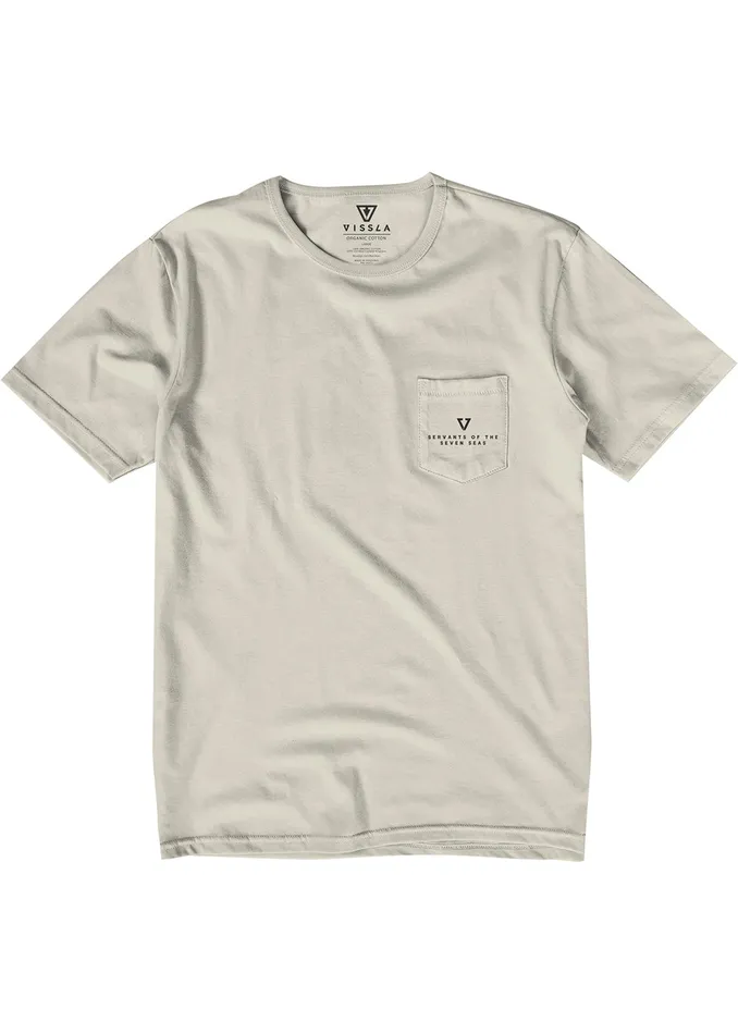 Premium Tees Vissla Men Elevation Organic Pkt Tee Bone Premium Tees Vissla Men Elevation Organic Pkt Tee Bone