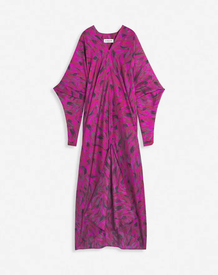 Printed Caftan Dress Fuchsia Women Lanvin Dresses