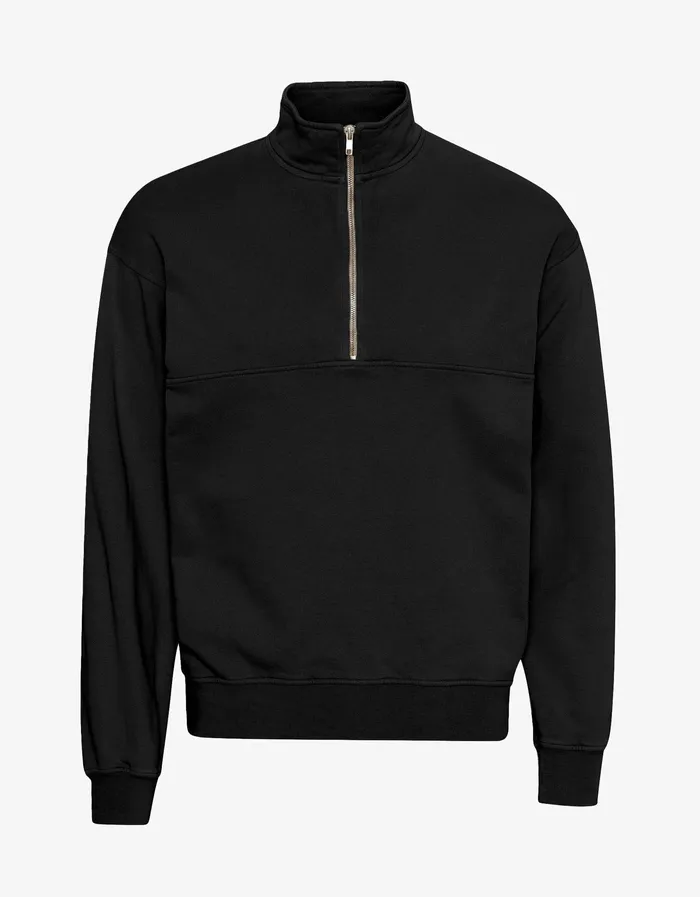 Quarter Zips Colorfulstandard Men Organic Quarter Zip 8211 Deep Black