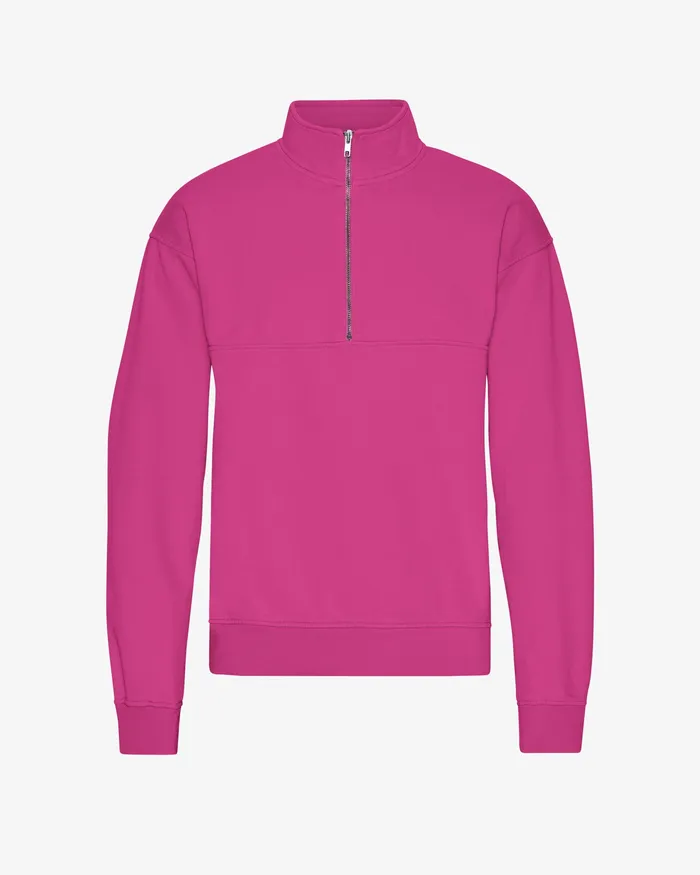 Quarter Zips Men Colorfulstandard Organic Quarter Zip 8211 Magenta Blaze