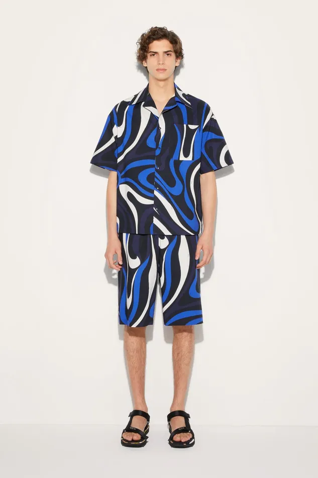 Ready To Wear Men PUCCI MarmoPrint Cotton Shorts