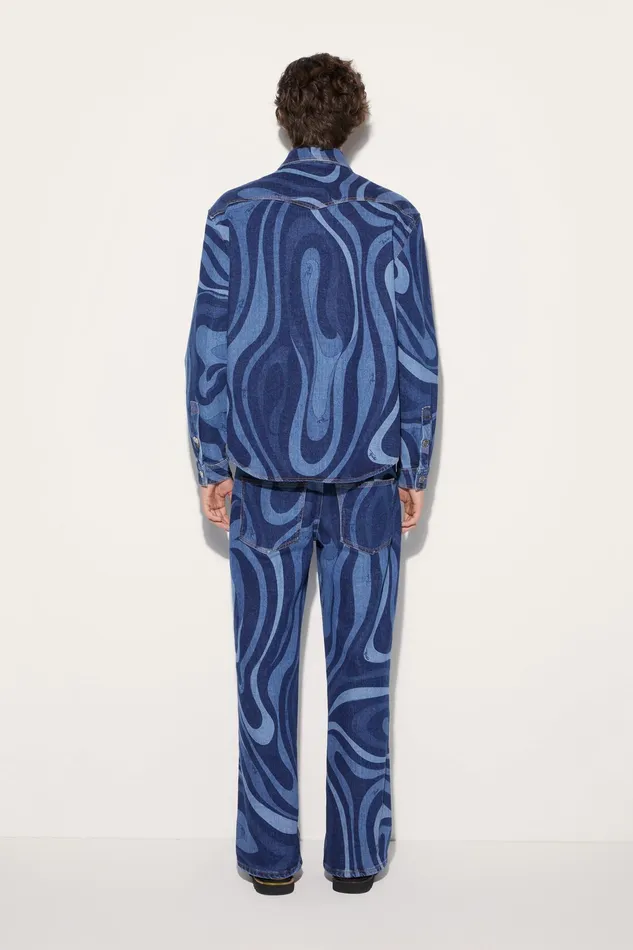 Ready To Wear Men PUCCI MarmoPrint Denim Shirt