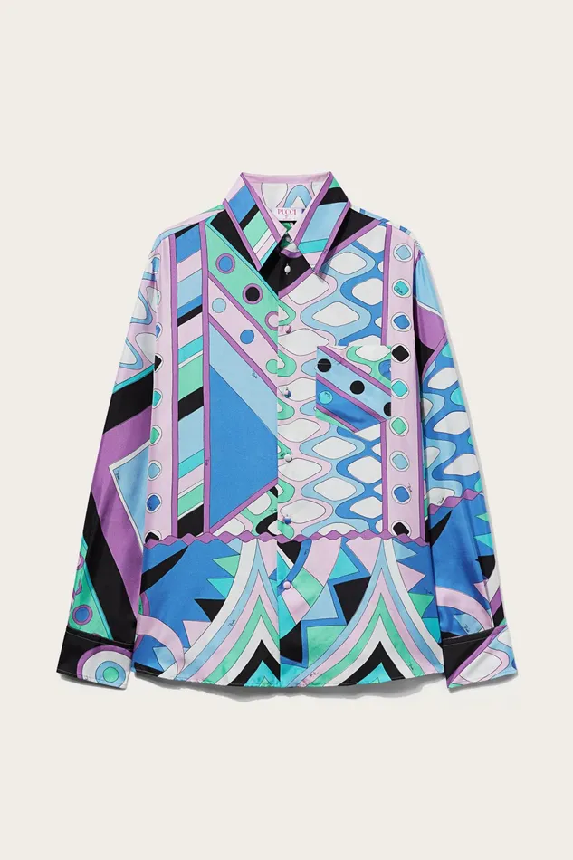 Ready To Wear Men PUCCI VivaraPrint SilkTwill Shirt