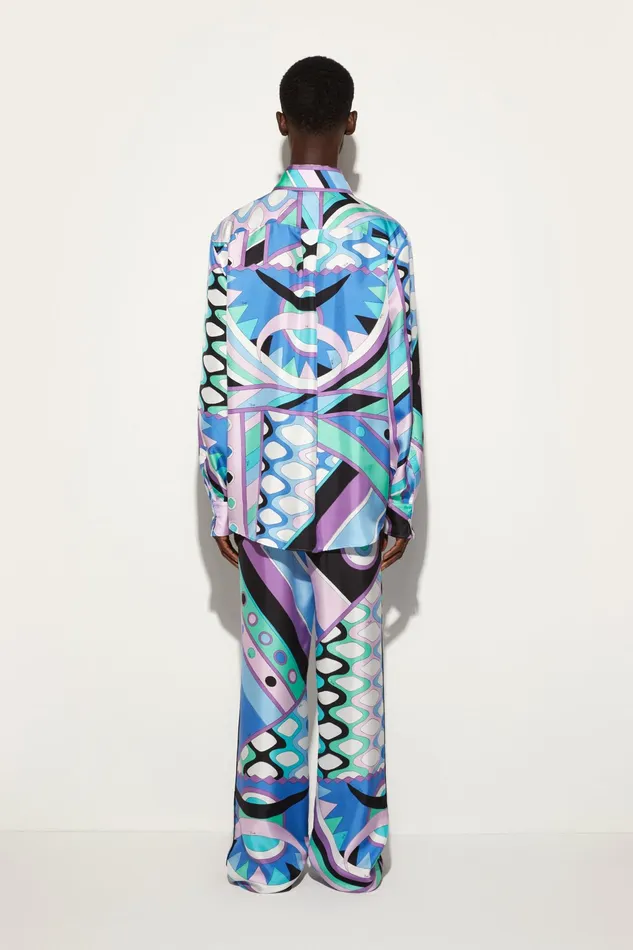 Ready To Wear Men PUCCI VivaraPrint SilkTwill Shirt