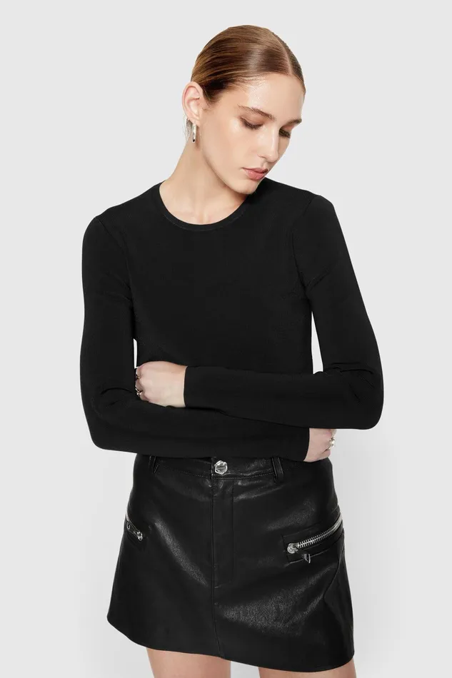 Rebecca Minkoff Bonnie Long Sleeve True Black Women Tops
