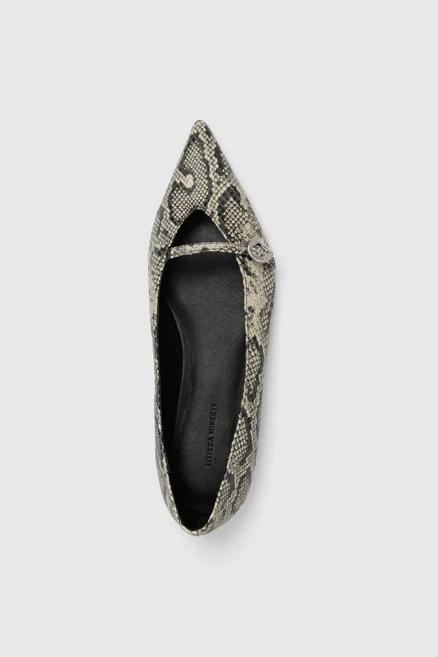 Rebecca Minkoff Buckle Flat Blackwhite Women
