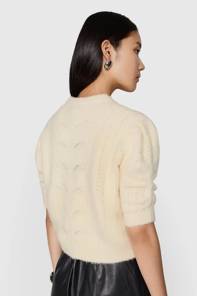 Rebecca Minkoff Campbell Puff Sweater Blonde Women Sweaters and Sweatshirts