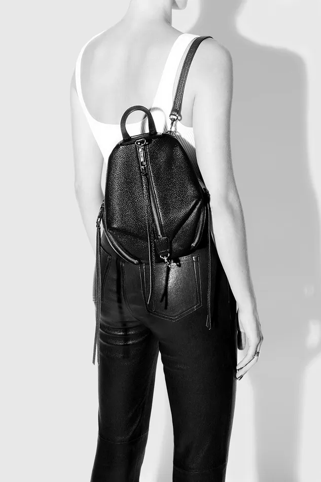 Rebecca Minkoff Convertible Mini Julian Backpack Blackblack Shellac Women Backpacks