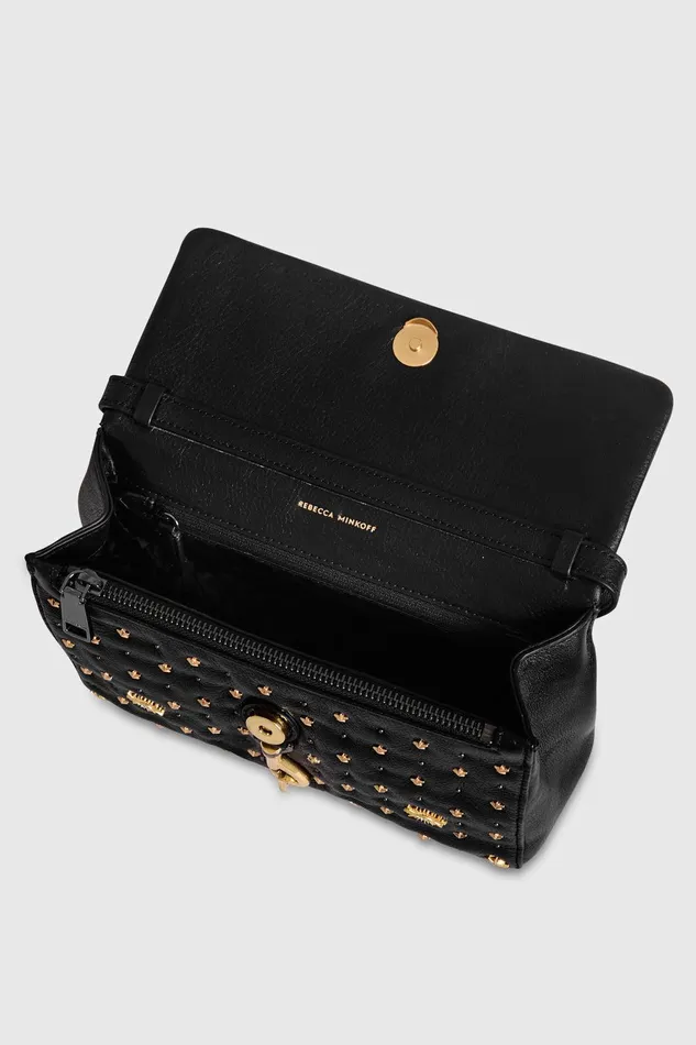 Rebecca Minkoff Edie Crossbody With Evil Eye Black Women Crossbody Bags