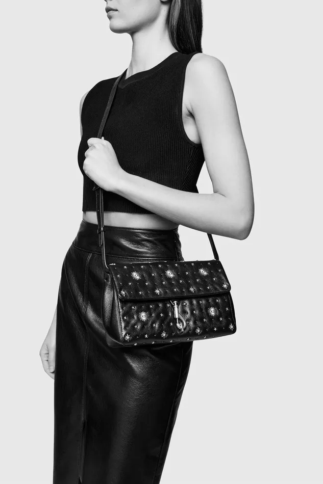 Rebecca Minkoff Edie Crossbody With Evil Eye Black Women Crossbody Bags