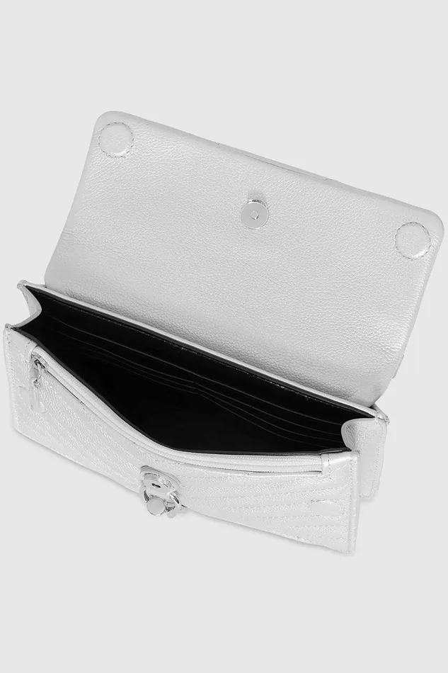 Rebecca Minkoff Edie Mini Crossbody On A Chain Silver Women Crossbody Bags