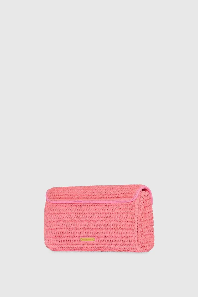 Rebecca Minkoff Envelope Clutch Rose Straw Women Clutches