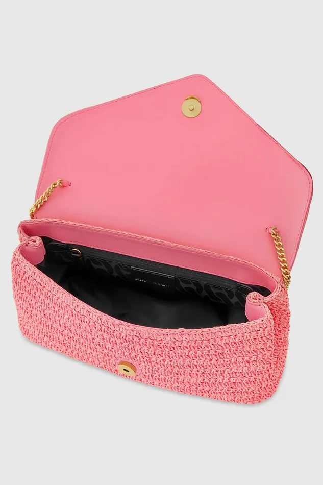Rebecca Minkoff Envelope Clutch Rose Straw Women Clutches