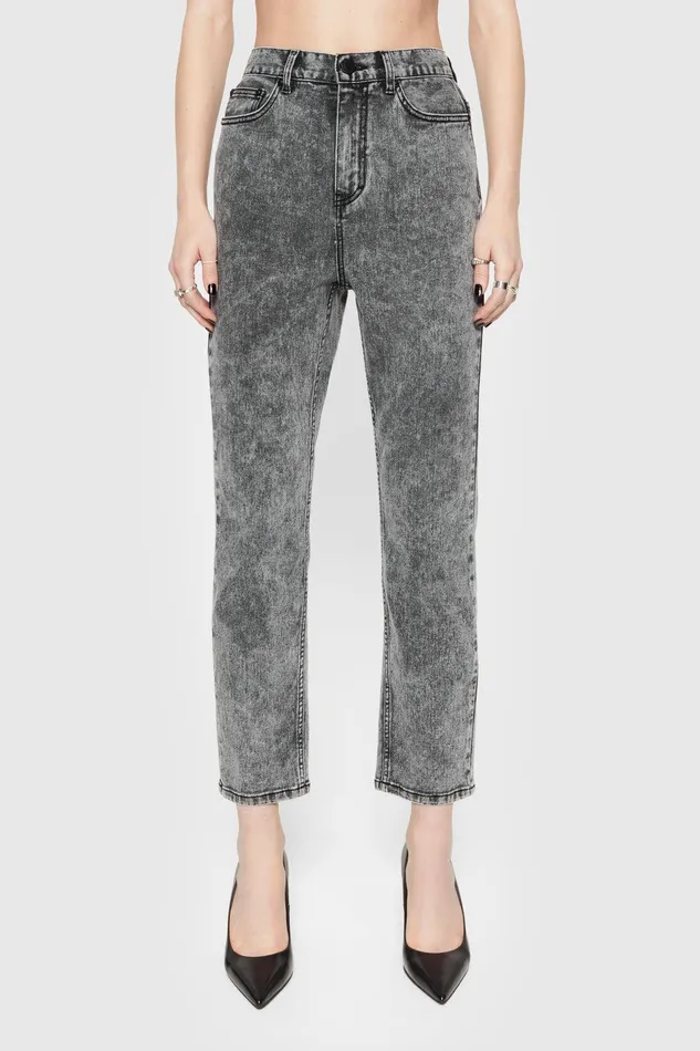 Rebecca Minkoff Lucy AcidWash Straight Leg Gray Acid Wash Women Bottoms