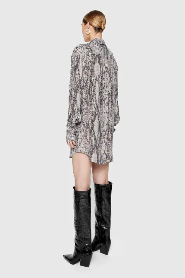 Rebecca Minkoff Ophelia Tie Dress Python Print Women Dresses