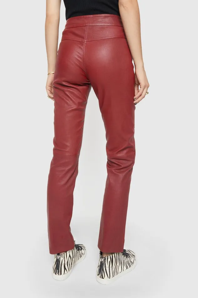 Rebecca Minkoff Poppy Leather Legging Oxblood Women Bottoms