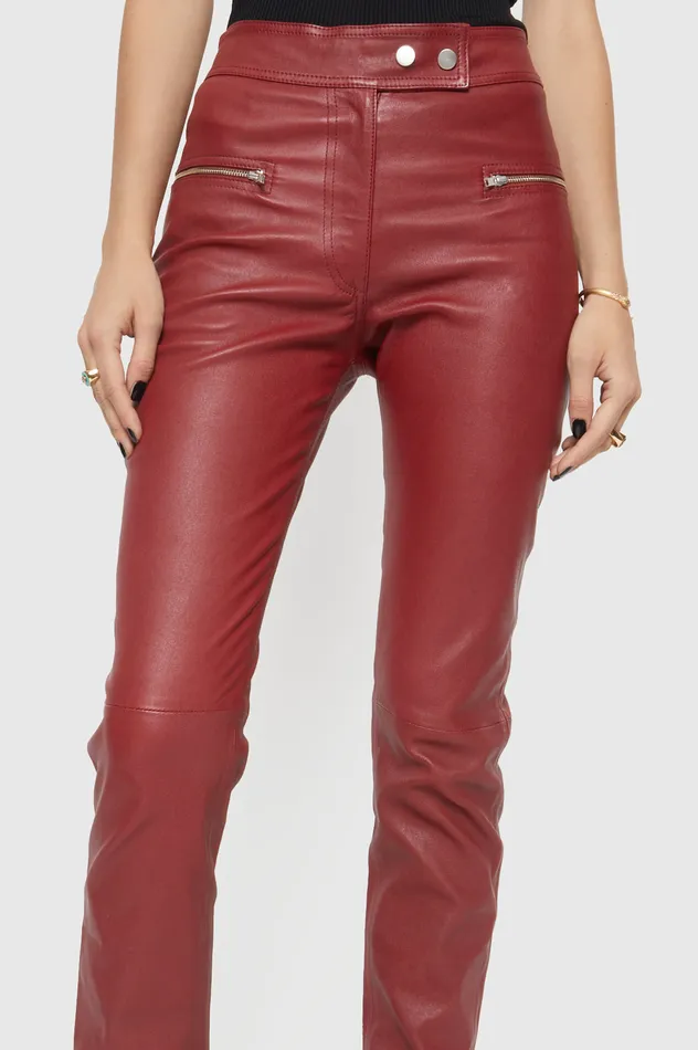 Rebecca Minkoff Poppy Leather Legging Oxblood Women Bottoms