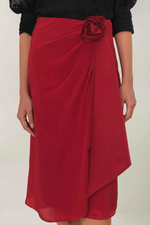 Red Midi Skirt Women Farm Rio Skirts