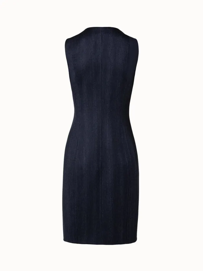 Reversible Wool DoubleFace Sheath Dress Navy Women Akris Dresses
