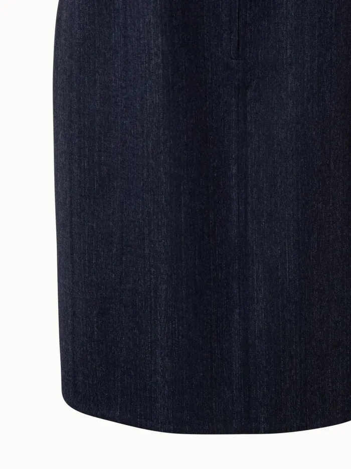 Reversible Wool DoubleFace Sheath Dress Navy Women Akris Dresses