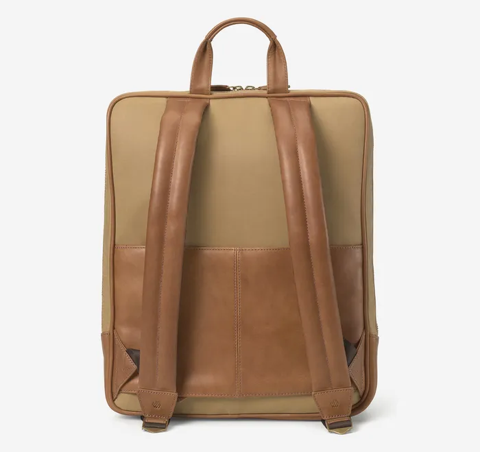 Rhodes Commuter Backpack Camel Antique CottonTan Full Grain Backpacks and Briefcases Johnston and Murphy Men