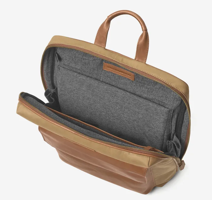 Rhodes Commuter Backpack Camel Antique CottonTan Full Grain Backpacks and Briefcases Johnston and Murphy Men