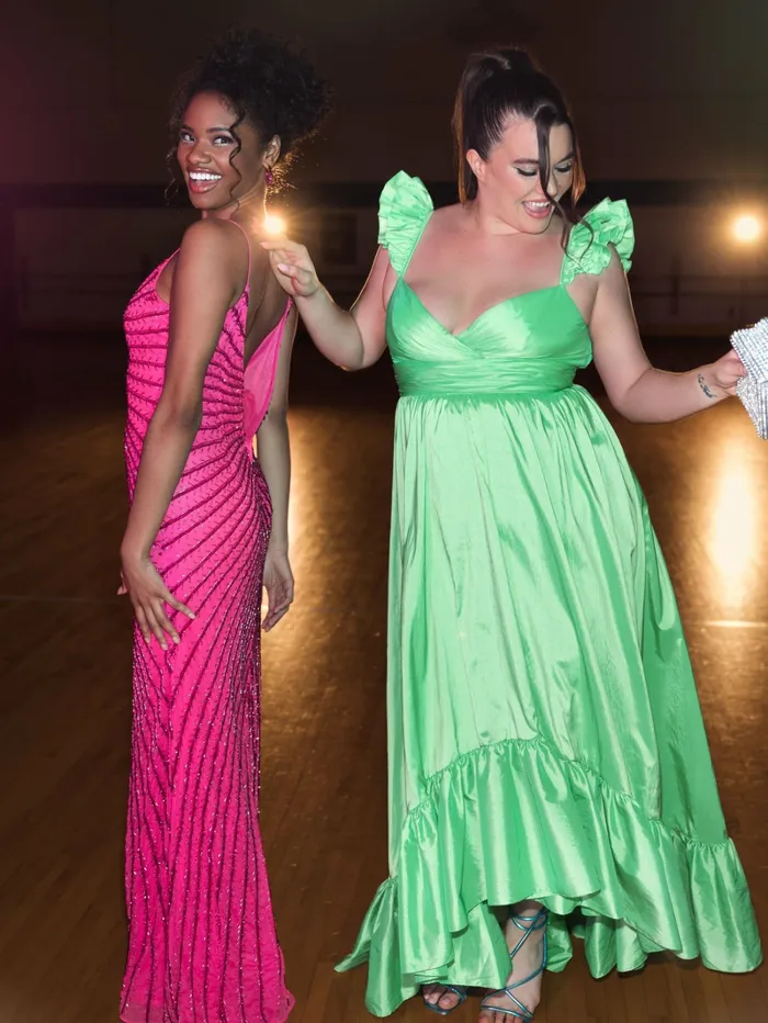 Ruffle Strap High Low Gown Plus Watermelon Women Plus Size Dresses Mac Duggal