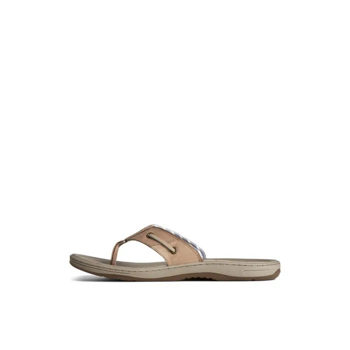 Sandals Men Sperry Baitfish Leather Flip Flop Medium Beige
