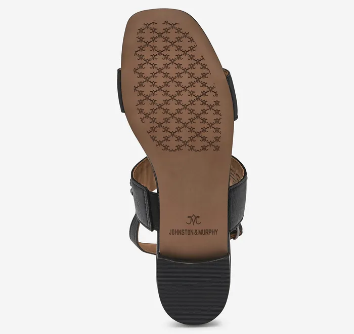 Sandals Women Lilly Chain Sandal Black Glove Leather Johnston and Murphy