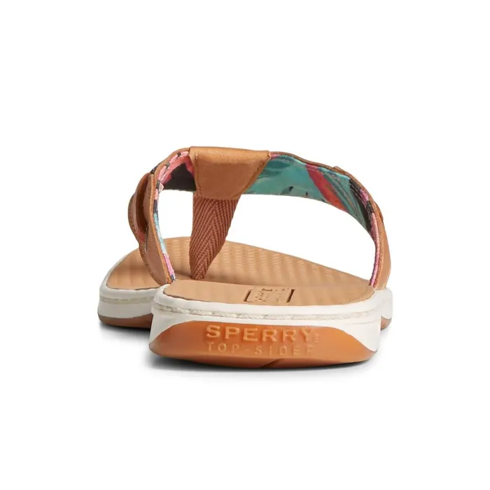 Sandals Women Sperry Seafish Leather Flip Flop Medium Beige