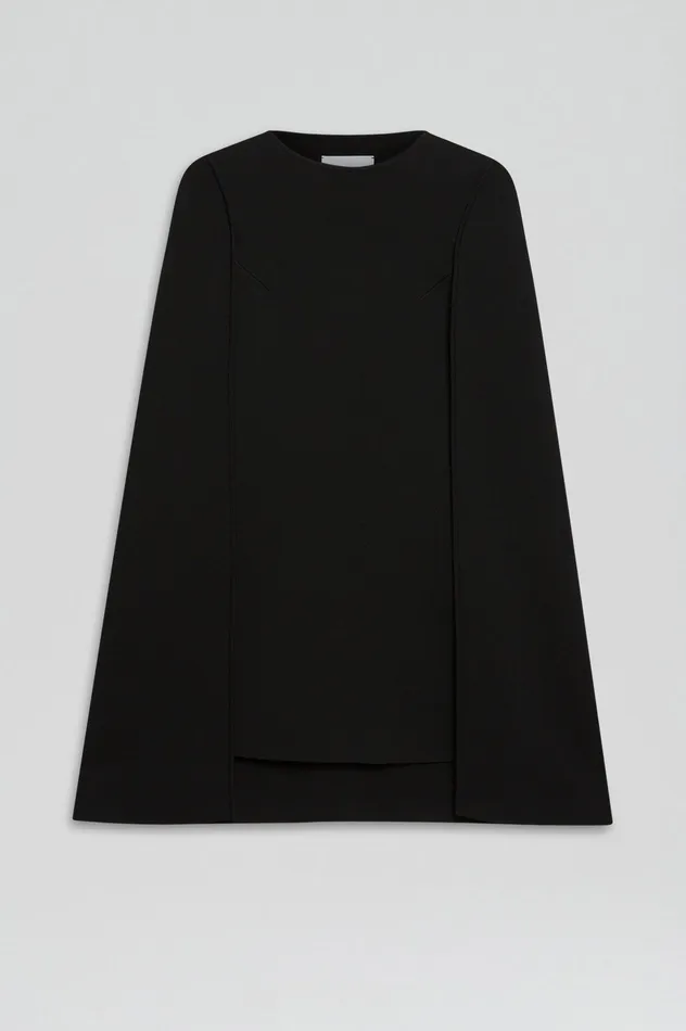 Scanlan Theodore Capes Women CREPE KNIT CAPE DRESS BLACK Scanlan Theodore Capes Women CREPE KNIT CAPE DRESS BLACK