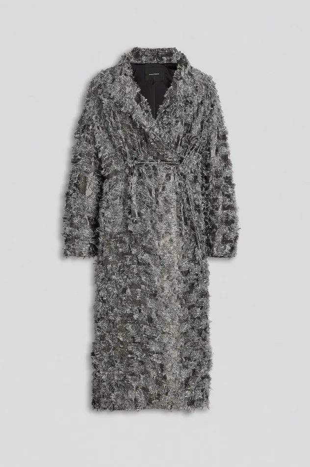 Scanlan Theodore Coats Women TINSEL FRINGE COAT DARKSILVER
