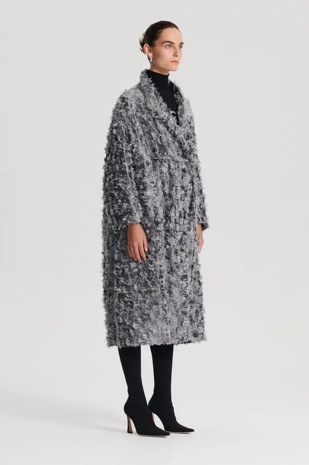 Scanlan Theodore Coats Women TINSEL FRINGE COAT DARKSILVER