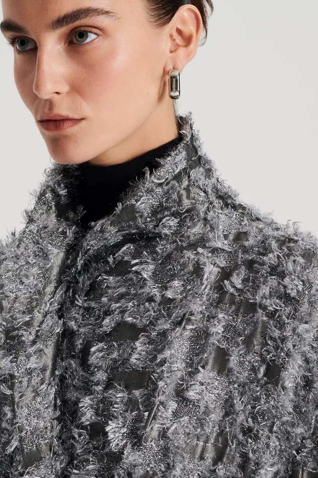 Scanlan Theodore Coats Women TINSEL FRINGE COAT DARKSILVER