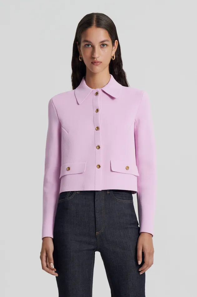 Scanlan Theodore CREPE KNIT BUTTON JACKET MAUVE Women Jackets
