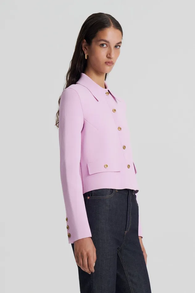 Scanlan Theodore CREPE KNIT BUTTON JACKET MAUVE Women Jackets