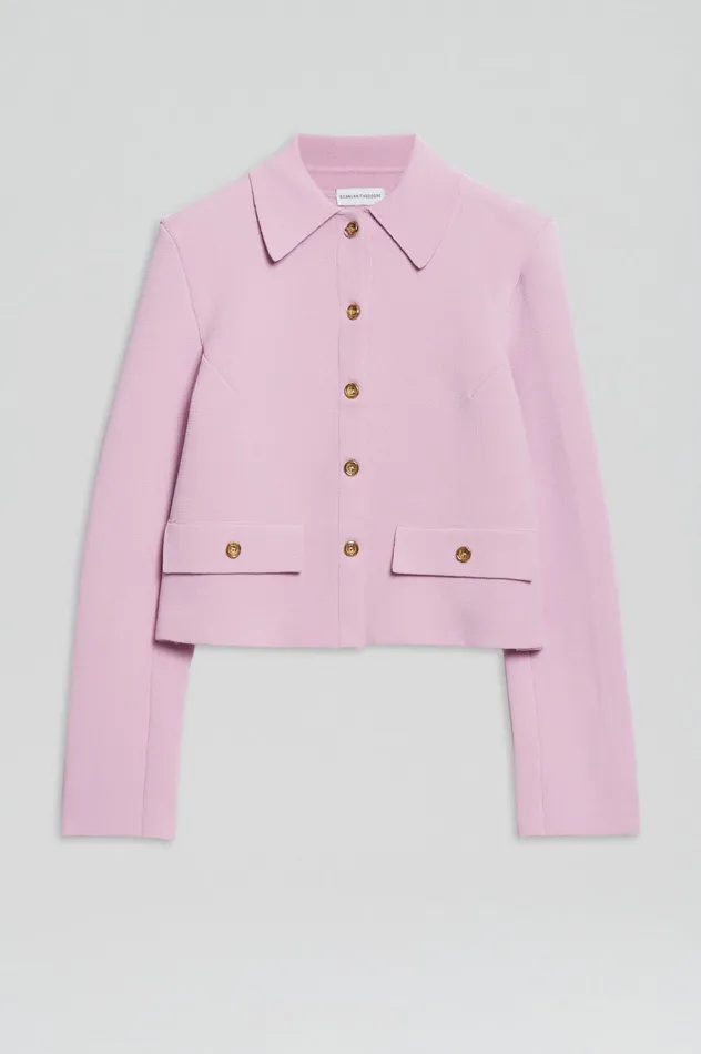 Scanlan Theodore CREPE KNIT BUTTON JACKET MAUVE Women Jackets
