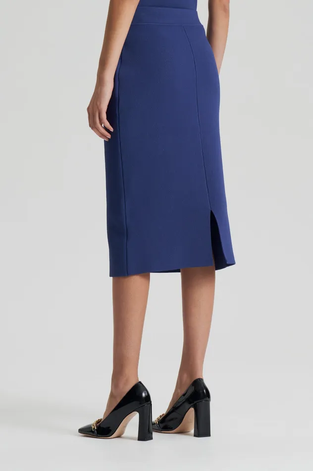 Scanlan Theodore CREPE KNIT SLIT BACK SKIRT ROYAL Women Skirts
