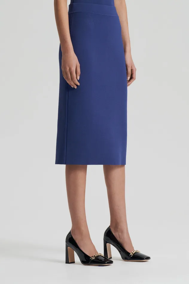 Scanlan Theodore CREPE KNIT SLIT BACK SKIRT ROYAL Women Skirts