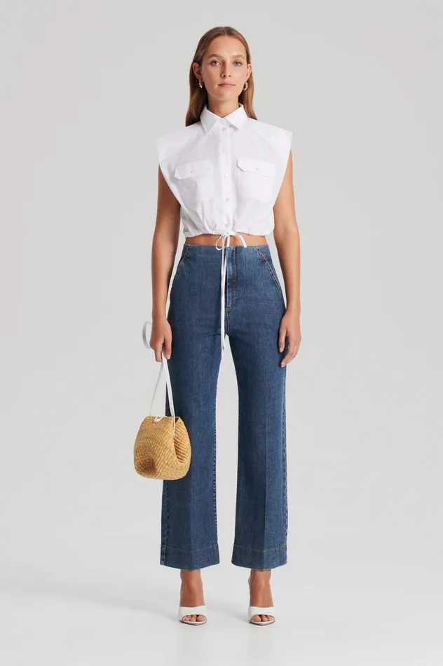Scanlan Theodore DENIM CROPPED JEAN WASHEDINDIGO Women Denim
