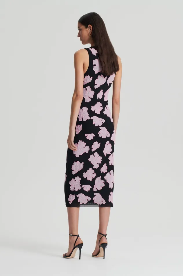 Scanlan Theodore EMBROIDERED FLORAL MESH DRESS BLACKPINK Women Dresses